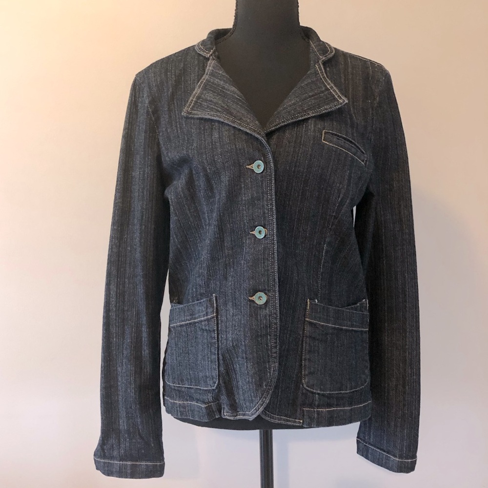 Women’s Vintage LJ Blue Button up Denim Jean Jacket size M